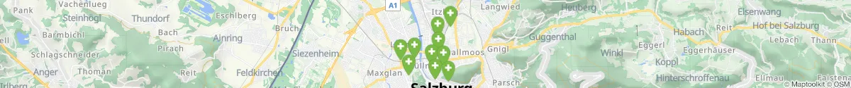Map view for Pharmacies emergency services nearby Elisabeth-Vorstadt (Salzburg (Stadt), Salzburg)